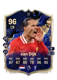 Virgil van Dijk Team of the Year 96 Overall Rating