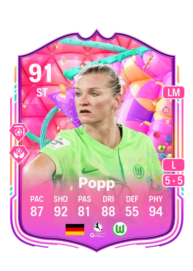 Alexandra Popp FUT Birthday 91 Overall Rating