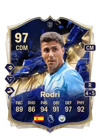 Rodri Team of the Year 97 Overall Rating