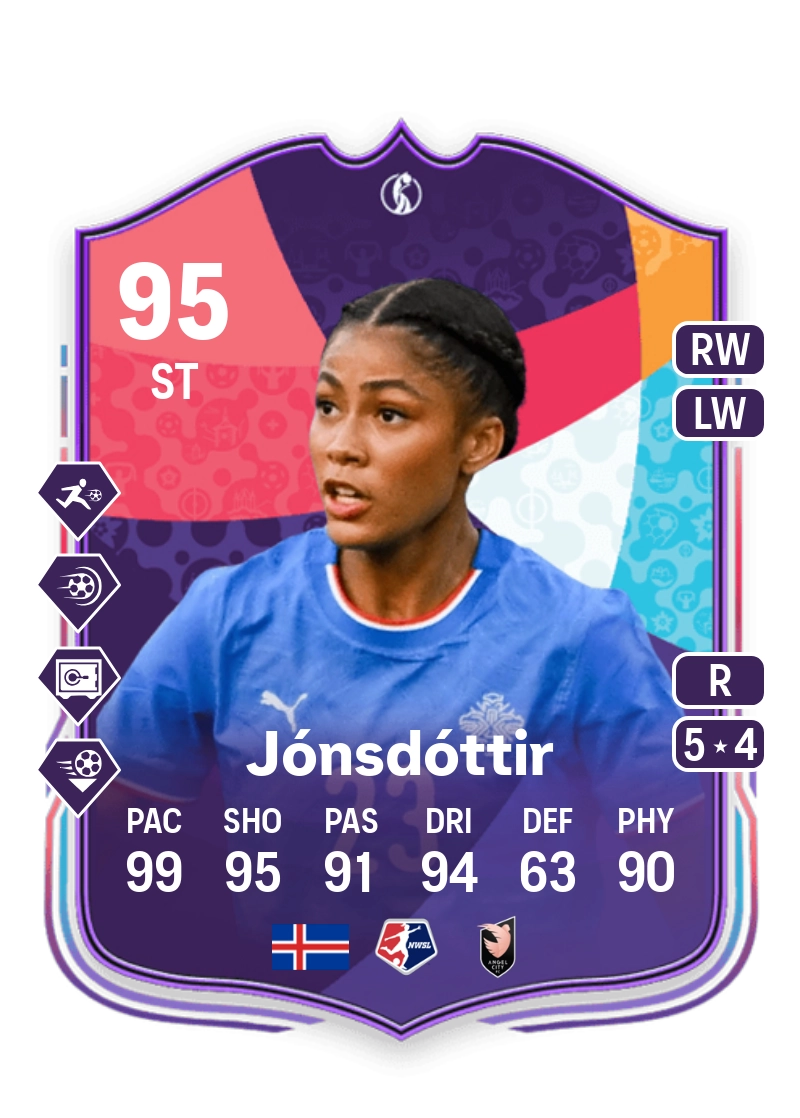 Sveindís Jane Jónsdóttir WEURO Path to Glory 95 Overall Rating