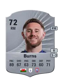 Wes Burns Rare 72 Overall Rating