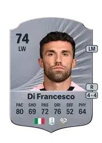 Federico Di Francesco Rare 74 Overall Rating