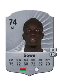 Ali Sowe Rare 74 Overall Rating