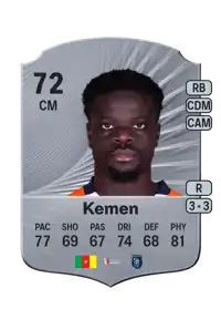 Olivier Kemen Rare 72 Overall Rating