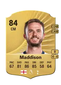 James Maddison Rare 84 Overall Rating