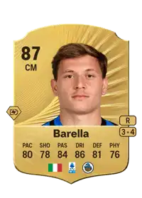 Nicolò Barella Rare 87 Overall Rating