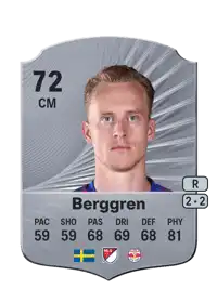 Gustav Berggren Rare 72 Overall Rating