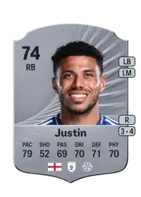 James Justin Rare 74 Overall Rating