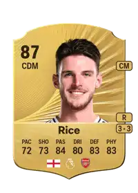 Declan Rice Rare 87 Overall Rating