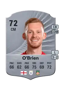 Lewis O'Brien Rare 72 Overall Rating