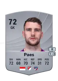 Maarten Paes Common 72 Overall Rating