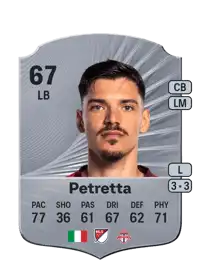 Raoul Petretta Rare 67 Overall Rating