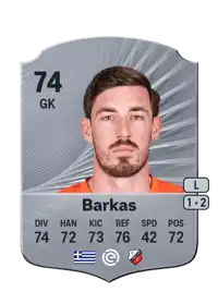 Vasilios Barkas Rare 74 Overall Rating