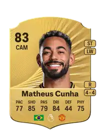 Matheus Cunha Rare 83 Overall Rating