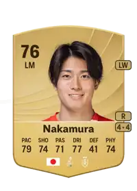 Keito Nakamura Common 76 Overall Rating