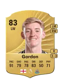 Anthony Gordon Rare 83 Overall Rating
