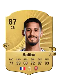 William Saliba Rare 87 Overall Rating