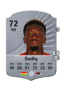Ibrahim Sadiq Rare 72 Overall Rating