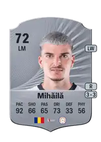 Valentin Mihăilă Rare 72 Overall Rating