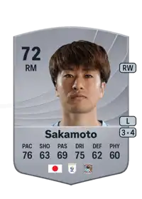 Tatsuhiro Sakamoto Common 72 Overall Rating