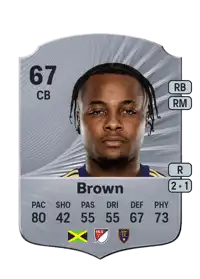 Javain Brown Rare 67 Overall Rating