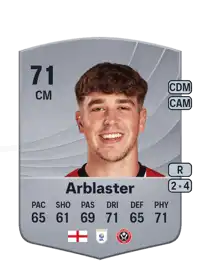 Oliver Arblaster Common 71 Overall Rating