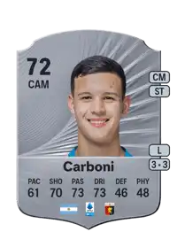 Valentín Carboni Rare 72 Overall Rating