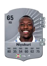 Claus Niyukuri Rare 65 Overall Rating