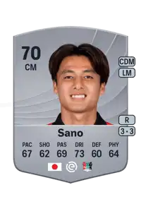 Kodai Sano Common 70 Overall Rating