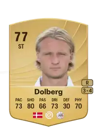 Kasper Dolberg Common 77 Overall Rating