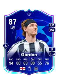 Anthony Gordon UCL Road to the Knockouts 87 Overall Rating