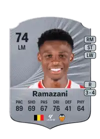 Largie Ramazani Rare 74 Overall Rating