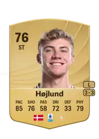 Rasmus Højlund Common 76 Overall Rating