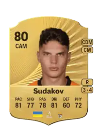 Georgiy Sudakov Rare 80 Overall Rating