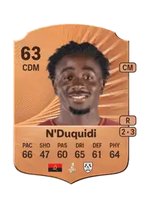 Joseph N'Duquidi Rare 63 Overall Rating