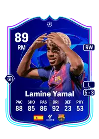 Lamine Yamal UCL Road to the Knockouts 89 Overall Rating
