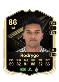 Rodrygo Team of the Week 86 Overall Rating