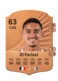 Amine El Farissi Rare 63 Overall Rating