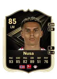 Antonio Nusa Team of the Week 85 Overall Rating
